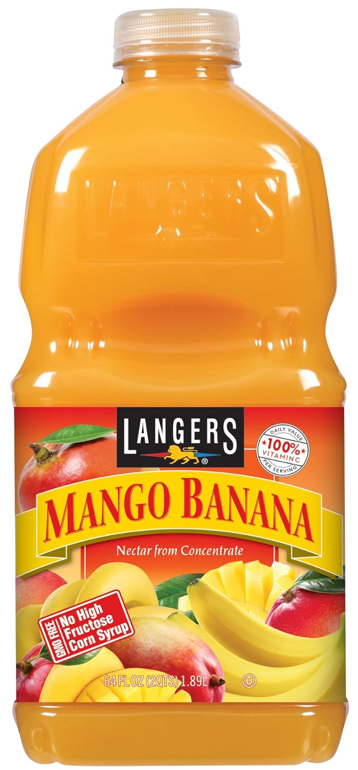 Langers Juice, Mango Banana Nectar, 64 Fl Oz (Pack of 8)