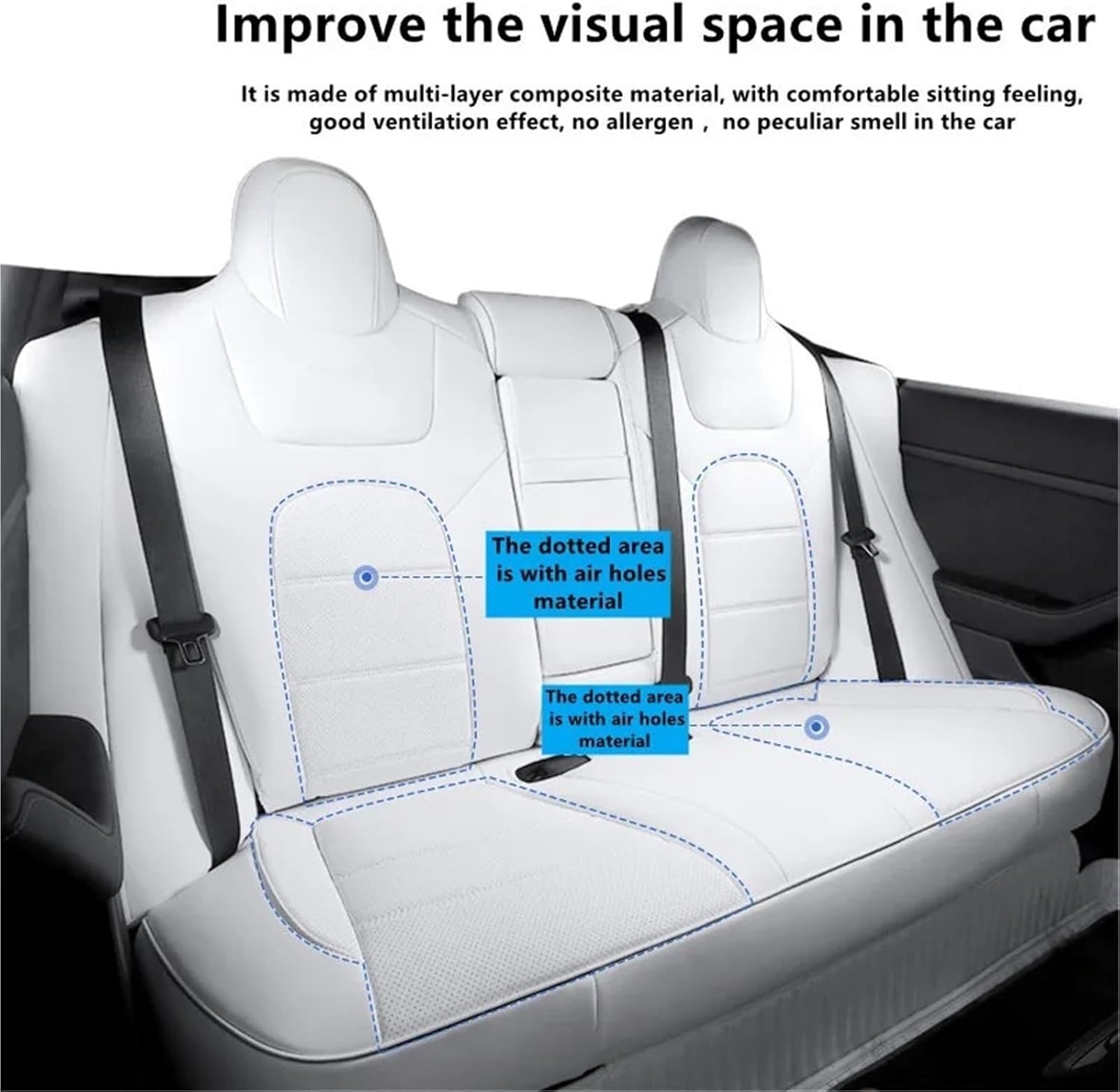 Compatible for Tesla Model 3 Y S Car Seats Cover Nappa Leather Full Surround Style(Green)