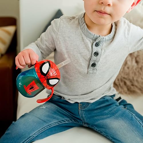 Miniatura 7 de The First Years Spider-Man Trainer - Vaso con popote para niños pequeños, botellas de agua para niños de 9 meses en adelante, 7 onzas