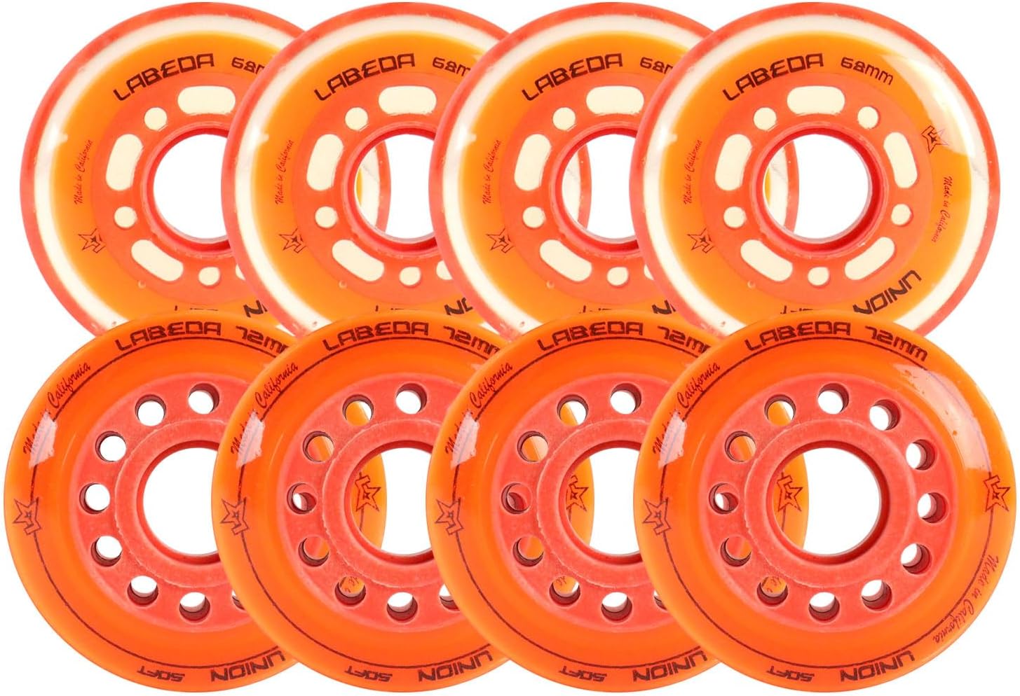 Labeda Roller Hockey Wheel Union Soft 76A Youth Hilo Combo 68mm 72mm
