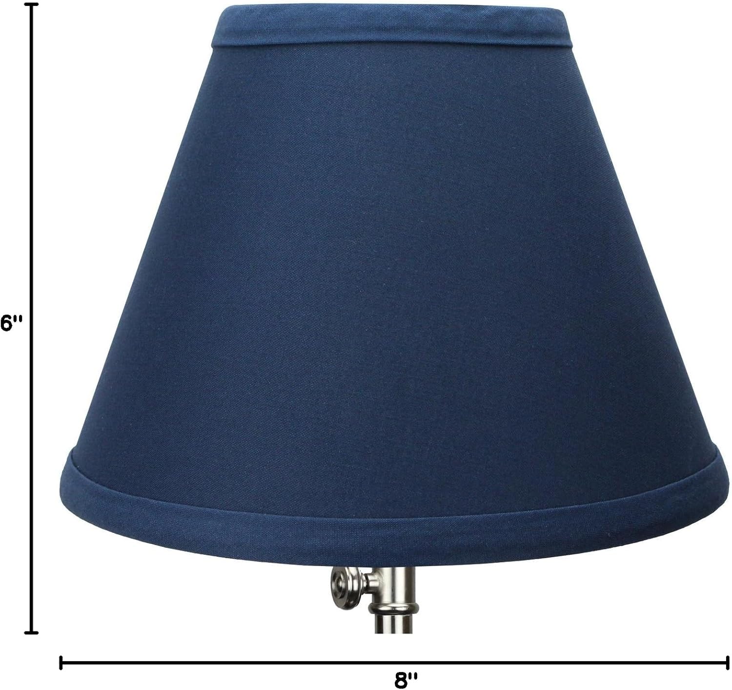 FenchelShades.com Lampshade 4" Top Diameter x 8" Bottom Diameter x 6" Slant Height with Washer (Spider) Attachment for Lamps with a Harp (Navy Blue)