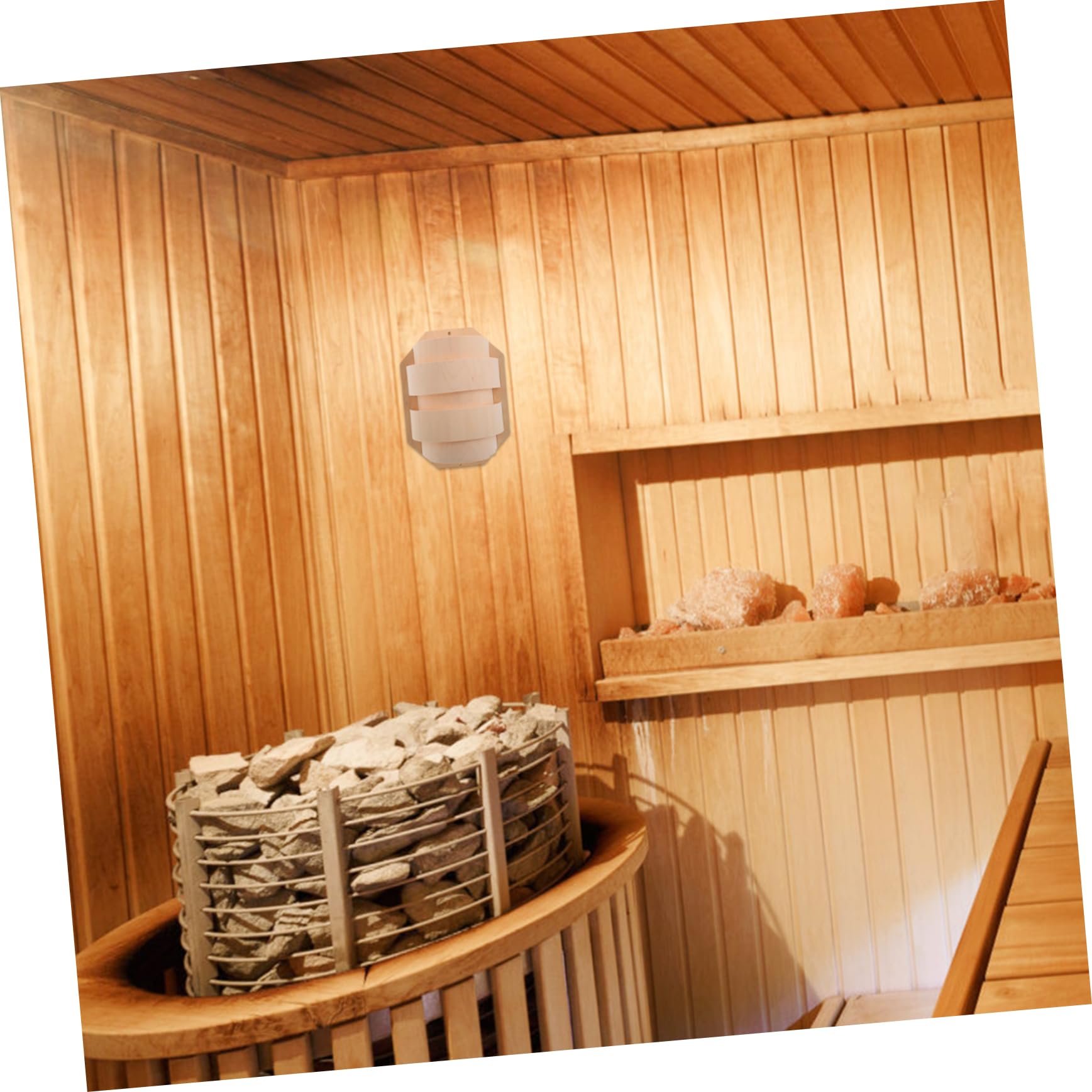 VOSAREA Sauna Lampenschirm Ecklichtschirm für Die Sauna Sauna-lichtschirm aus Holz Lampenschirm Für Saunakabine Saunazubehör Leichte Abdeckung Lichtabdeckungszubehör Khaki Hölzern