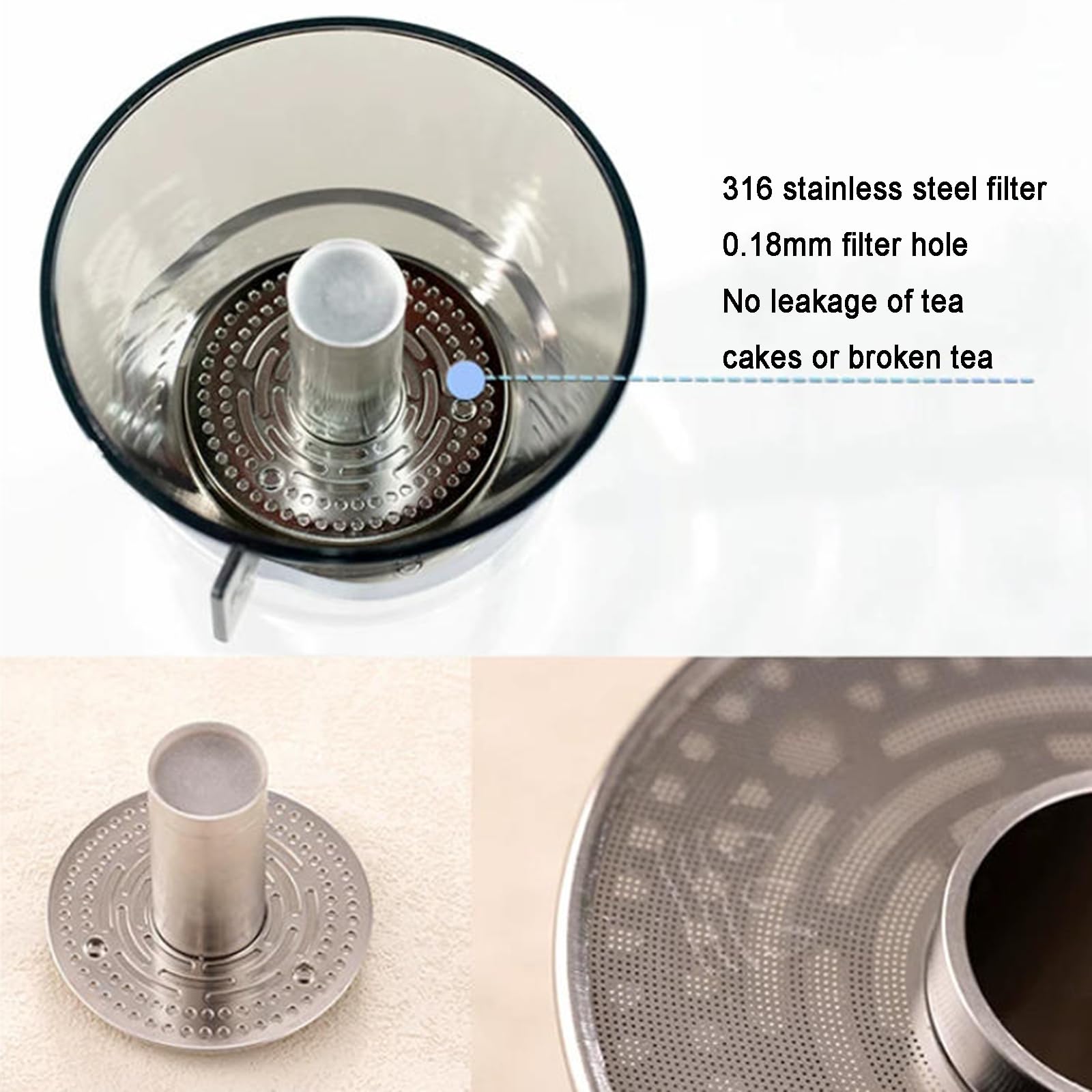 Infusore per tè E caffè A Sifone, Bollitore Trasparente da 280 Ml con Filtro in Acciaio Inox 316, Separazione Automatica del Liquido, Ideale per Preparare tè Sfuso A Casa, in Ufficio O in
