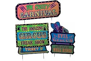 Creepy Carnival Blacklight Yard Signs - The Ultimate Halloween Night Atmosphere Enhancer