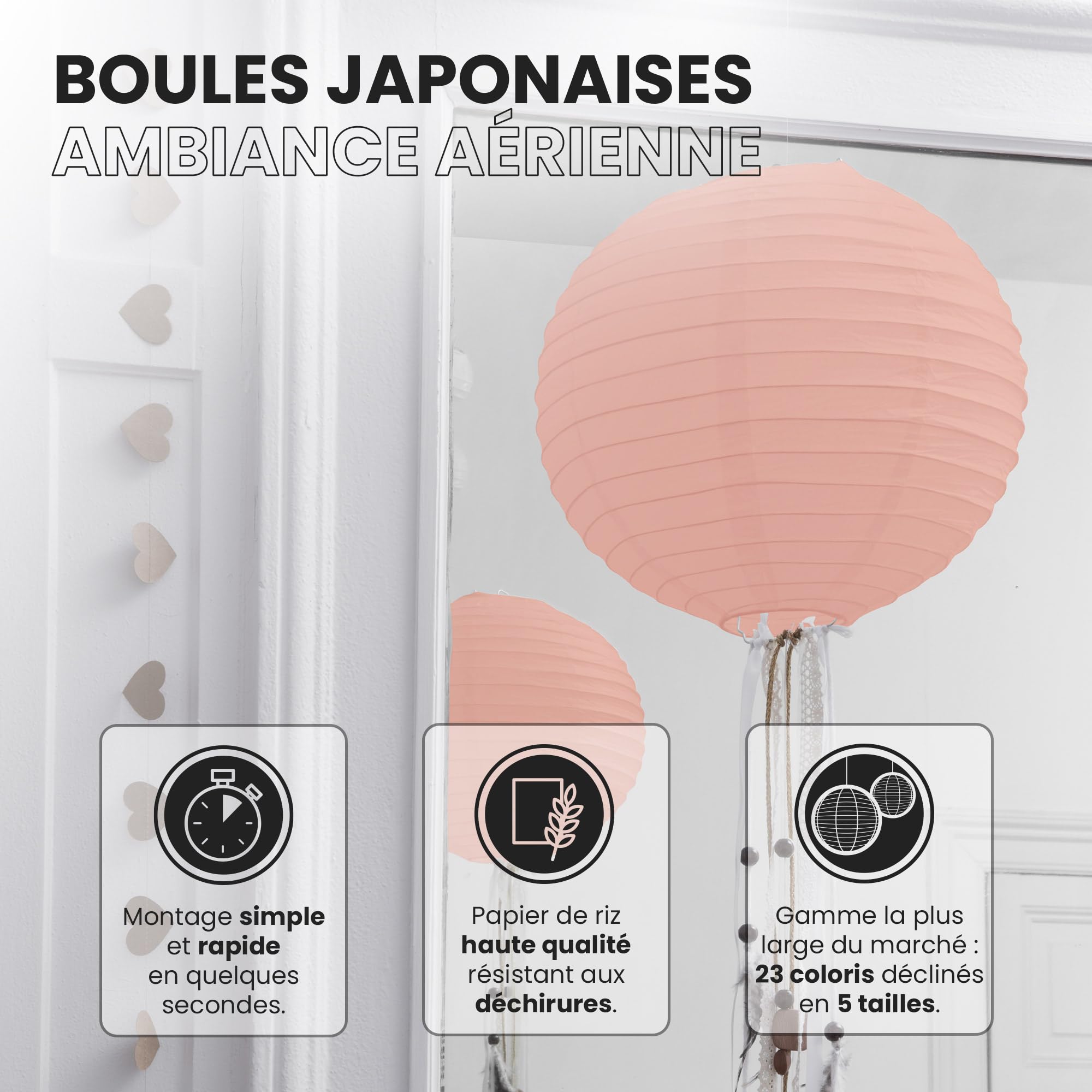 12 Farolillos De Papel Colgantes 30 Cm - Decoración Boda, Fiesta, Estilo Japonés