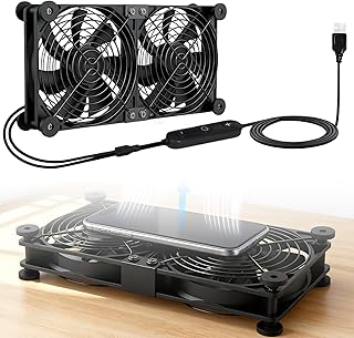 Ventilador USB con control de velocidad: ventilador de refrigeración sin escobillas de 220 V, 10 niveles ajustables, gran volumen de aire, ventilador extractor silencioso para ordenadores