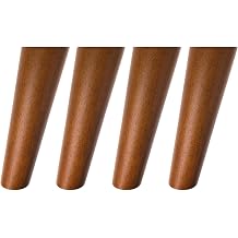 Round Solid Wood Furniture Legs Slanted Legs Sofa Replacement Legs Mid Century Leg,Perfectly adapted to Couch, Bed, Coffee Table,Easy to Install 7 Inches, Set of 4,Walnut Color