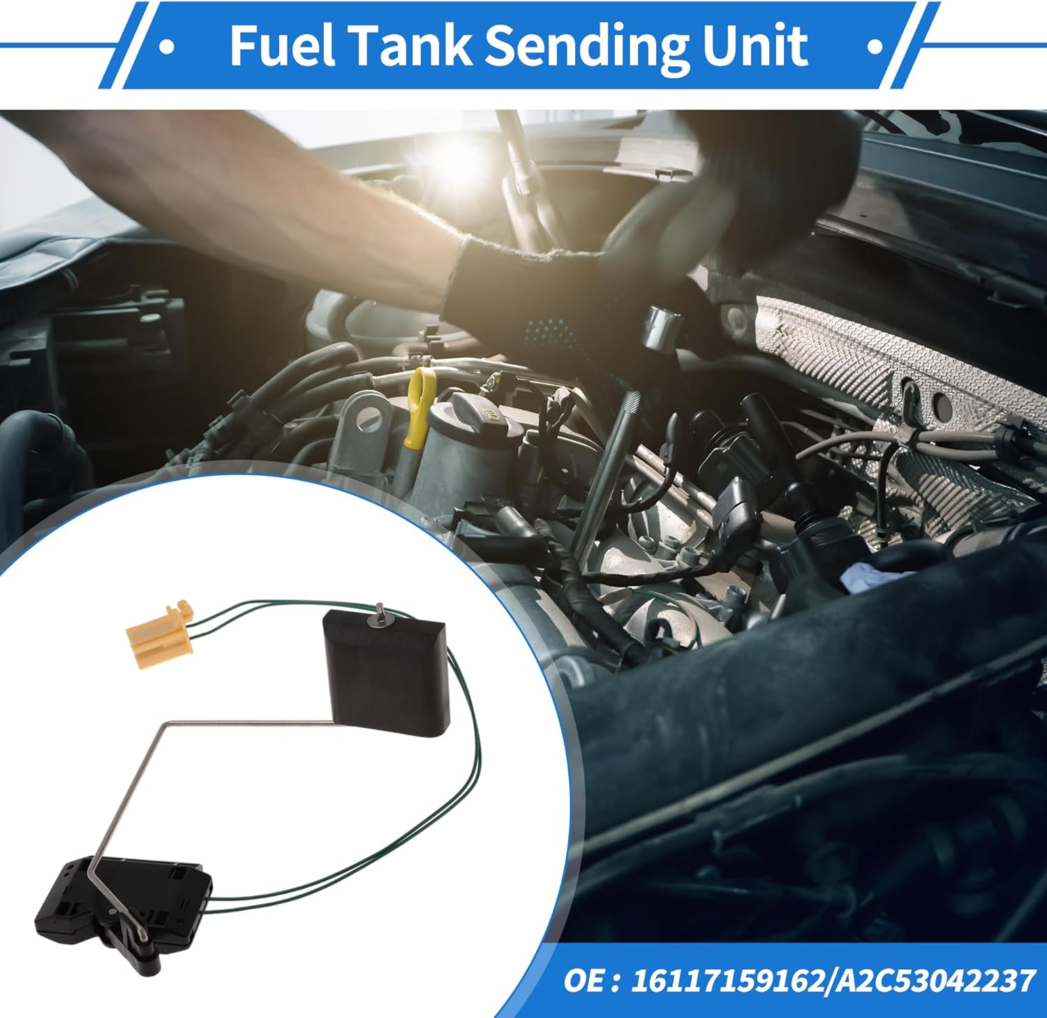 Fuel Tank Sending Unit Compatible for Bmw X5 2007-2013 No.16117159162/A2C53042237 – Corrosion-Resistant Housing & Sealed Connectors