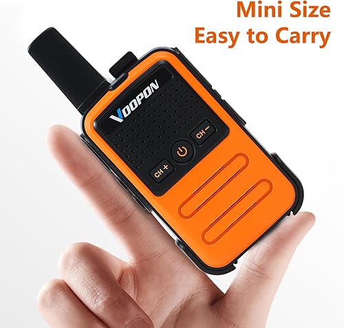 Miniatura 6 de Mini walkie talkies recargables C56TB para adultos, radios bidireccionales, transceptor compacto de largo alcance con cargador USB C para familia,