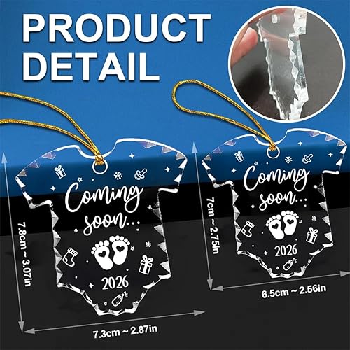 Miniatura 7 de Jesuspirit Adorno de bebé esperando 2025  Regalos para futuros padres, padres que esperan ser regalos únicos 2025  Adorno de Navidad de cristal