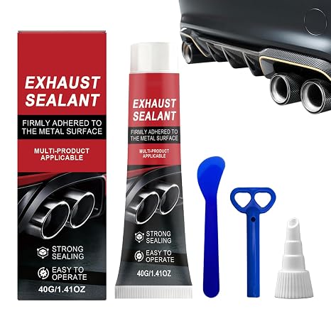 Exhaust Sealant | 40g Universal Leak Proof Paste | Muffler Cement Kit | for Pipes Car Motorcycle RV Truck Maintenance Dent Bent Crack Hole Leak