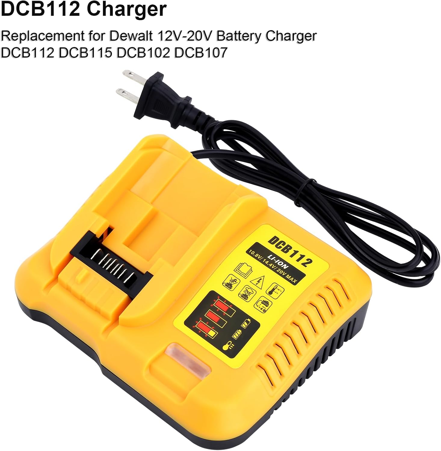 DCB112 20V Rapid Charger Compatible with de-Walt 12V-20V MAX Lithium Battery Charger