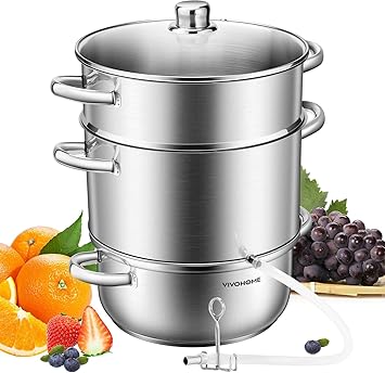 39% off: VIVOHOME Stainless Steel Steam Juicer Fruit Vegetables Juice Steamer Extractor Pot 27.5 cm 9.3 Qt …