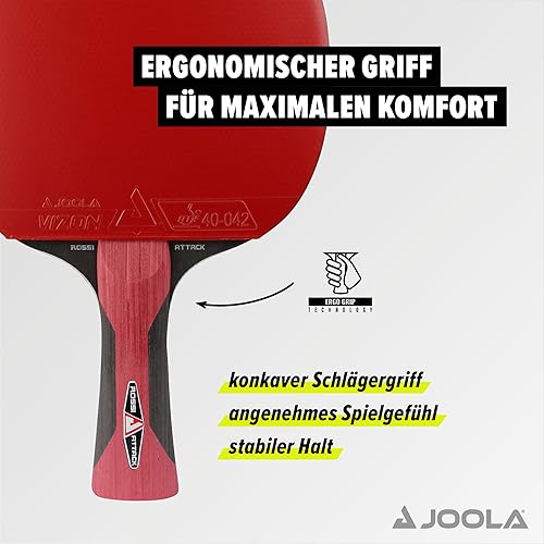 Miniatura 4 de JOOLA Attack - Pala de ping pong totalmente montada - Infundida con tecnología de esponja Power Grip para reducir la vibración - Raqueta de tenis de