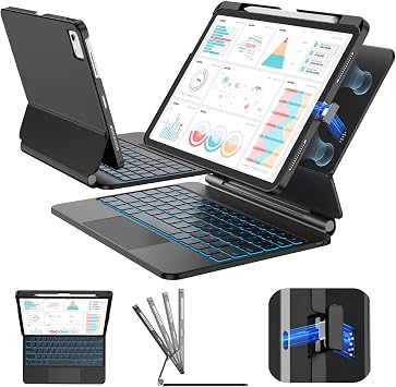 SIBEITU Keyboard Case for iPad Air 11 Inch M4/M3/M2, 2026/2025/2024,Black