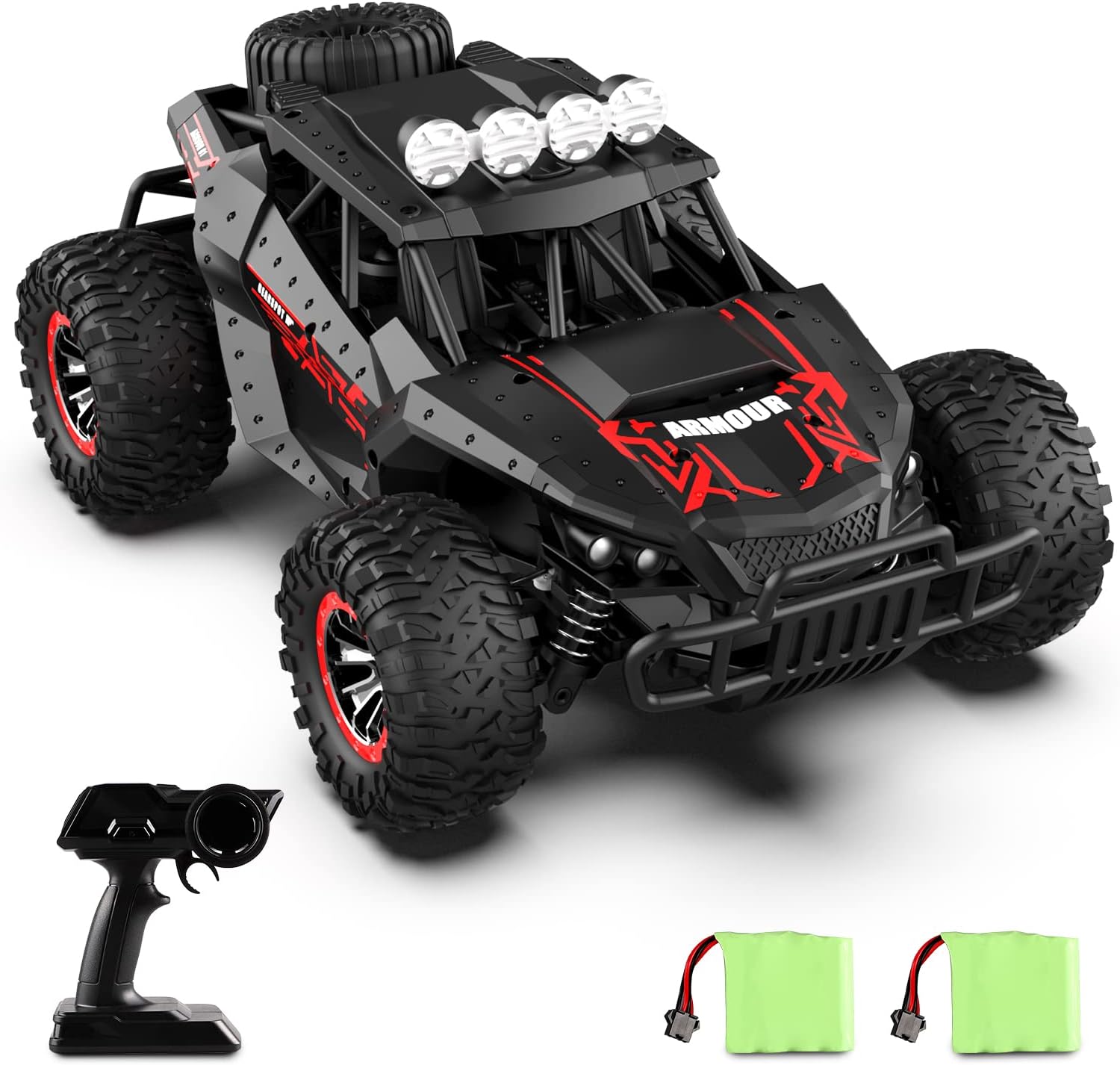 Remote Control Car for Kids 2.4Ghz Rechargeable Batteries 70 mins Play Time, 25 Km/h Monster Truck 1:16 Off-road All-terrains Hobby RC Car Professional Gift for Kids