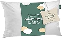 Vista 1 de ComfyDown Cojín decorativo de 16 x 26 pulgadas, relleno de plumas y plumas, funda 100% algodón de 233 hilos, relleno de almohada rectangular