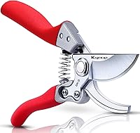 Kynup Heavy Duty Pruning Shears - Sharp SK-5 Steel Garden Clippers, Ergonomic Pruners for Roses, Bonsai, Trees & Shrubs (Red)