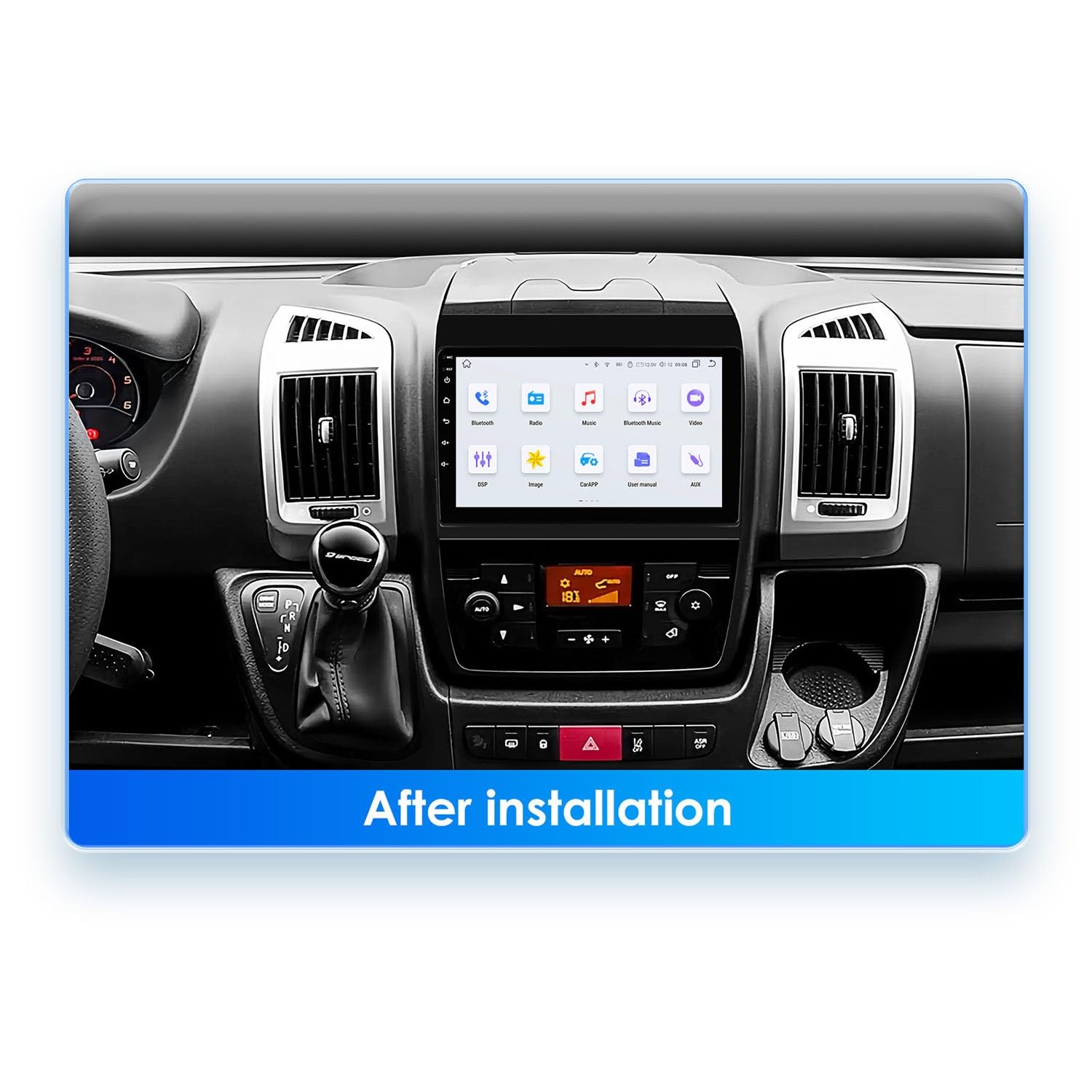 Android 15 CarPlay Android Auto Bezprzewodowe radio samochodowe do Citroena Jumpera 2 2016-2022, 9-calowe radio samochodowe z GPS, WiFi, Bluetooth, FM, RDS, kamera tylna (8-rdzeniowy (6 GB +