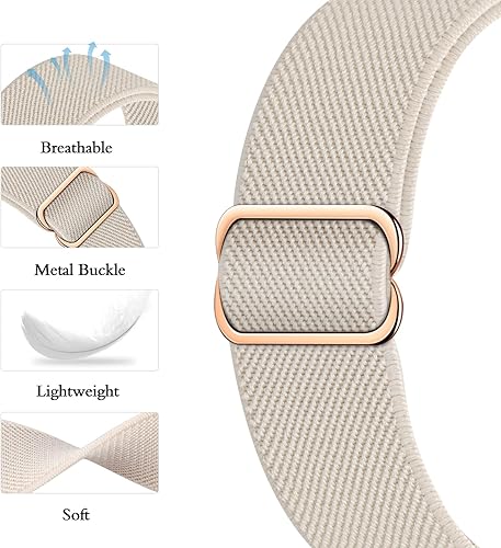 Miniatura 2 de Correa elástica de nailon compatible con Apple Watch Band de 1.496 pulgadas, 1.575 pulgadas, 1.614 pulgadas, 1.654 pulgadas, 1.732 pulgadas, 1.772