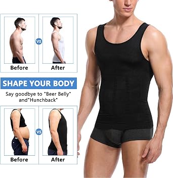 Mens Compression Vest Slimming Sleeveless Undershirts Body Shaper for Men Tummy Control Shapewear Tank Tops