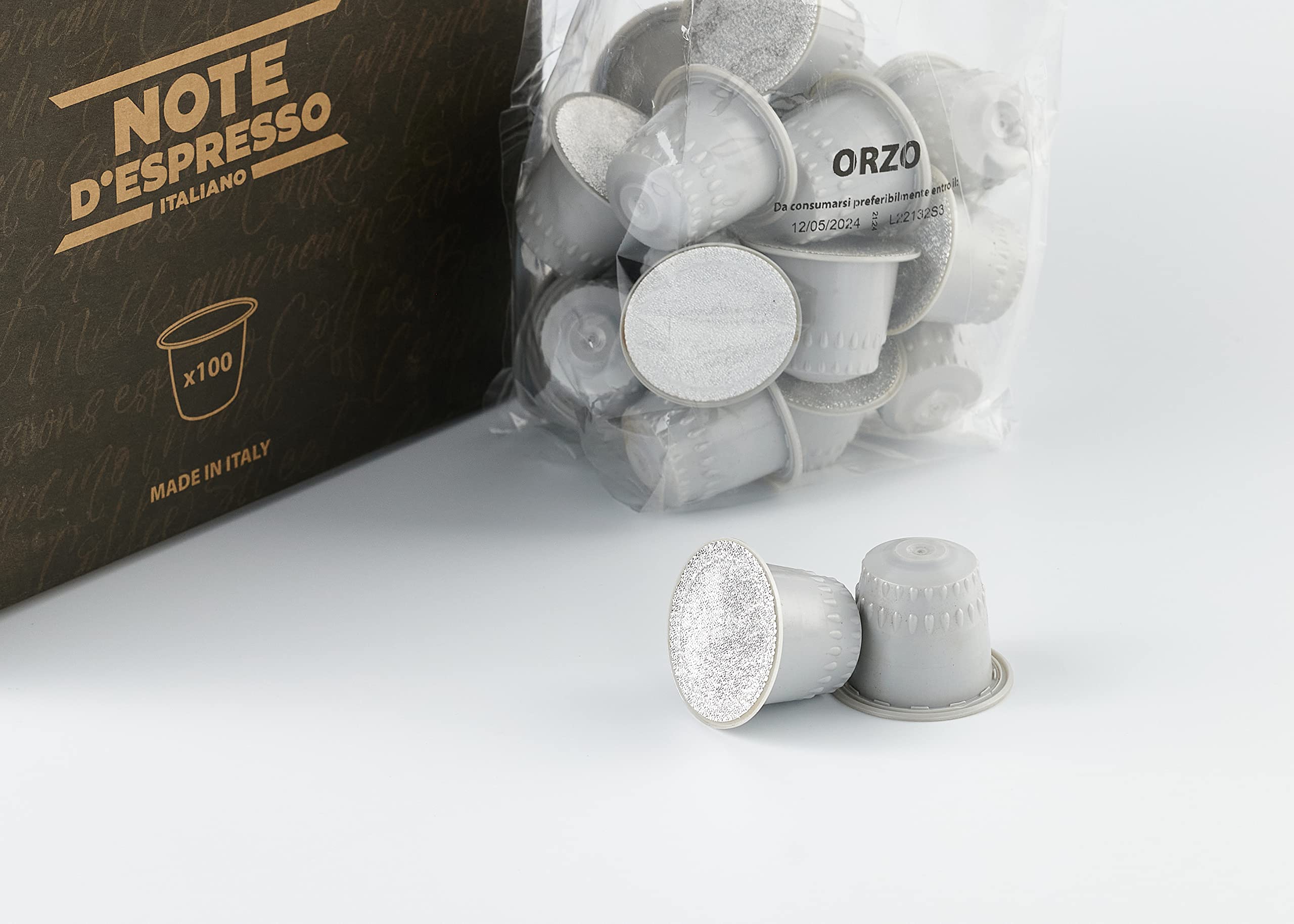 Note d'Espresso - Cebada - Cápsulas compatibles con Cafeteras NESPRESSO* - 100 caps (Paquete de 4)