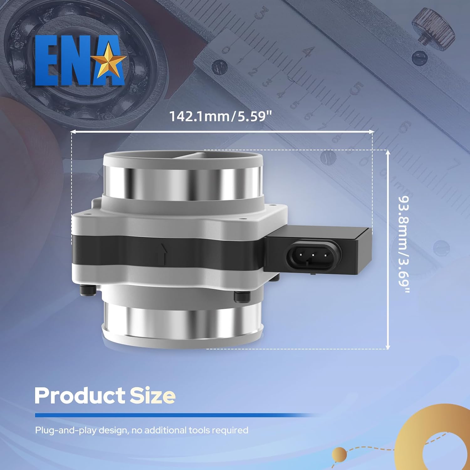 ENA Mass Air Flow Sensor Meter MAF Compatible with Chevy Caprice Buick Century GMC Safari Pontiac Aztek 1994 1995 1996 1997 1998 1999 2000 2001 2002 2003 2004 2005 Replacement for 19207202 19112573