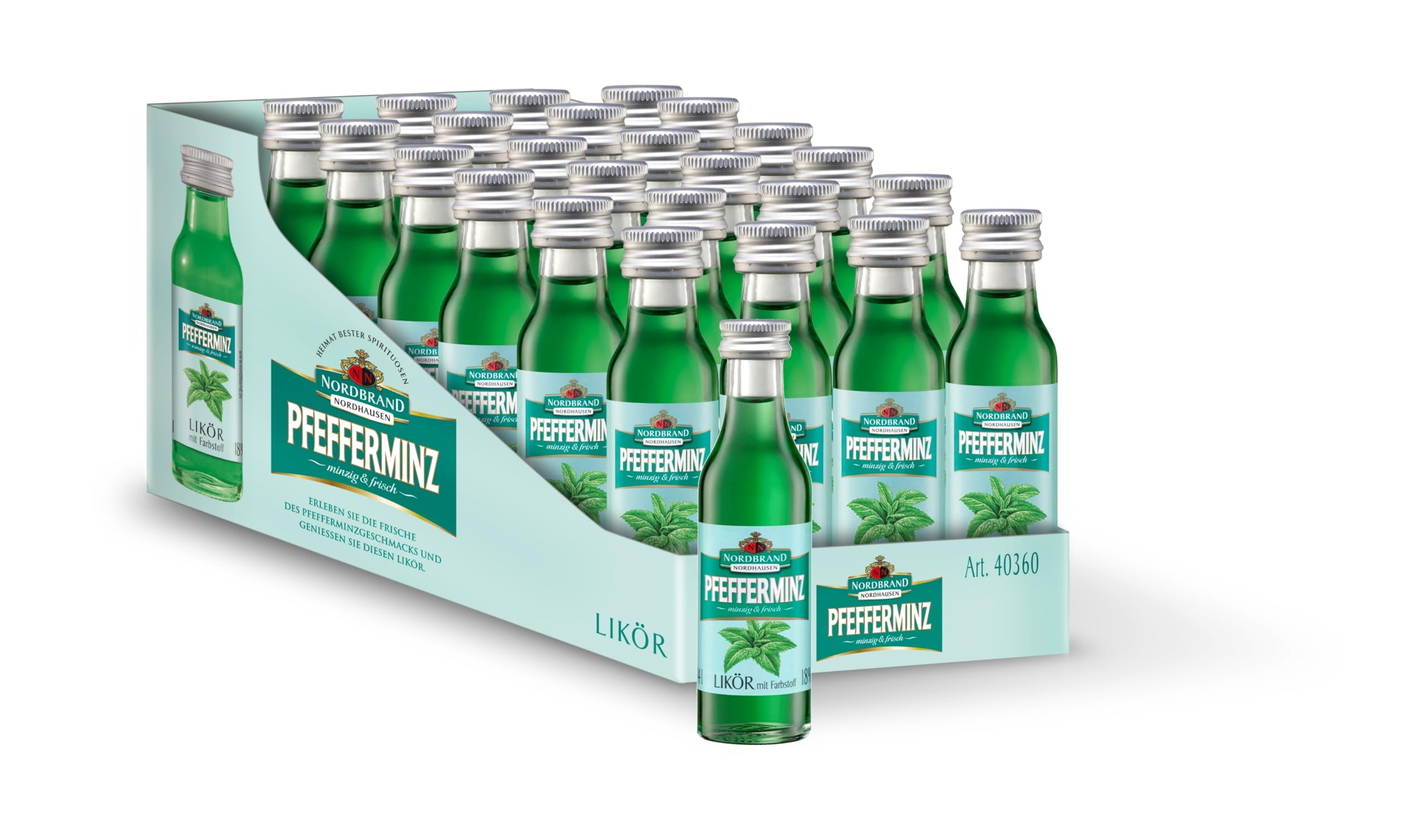 Nordbrand Nordhausen Pfefferminzlikör mit 18% vol. Alkohol (24 x 0,04L)