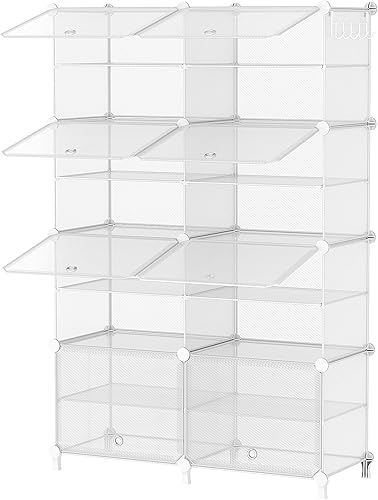Miniatura 7 de AWTATOS Zapatero de 8 niveles con puerta, 32 pares de estantes organizadores de zapatos para armario, pasillo, dormitorio, entrada, sarga