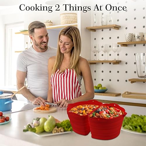 Miniatura 2 de Revestimientos de silicona para olla de cocción lenta, ovalados, divisores reutilizables para ollas de 6 cuartos de galón, a prueba de fugas, apto