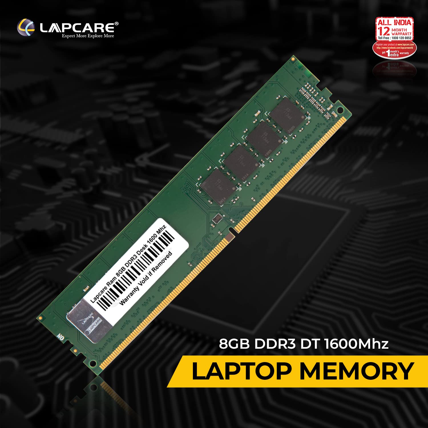 LAPCARE 8GB DDR3 RAM 1600 (Desktop)