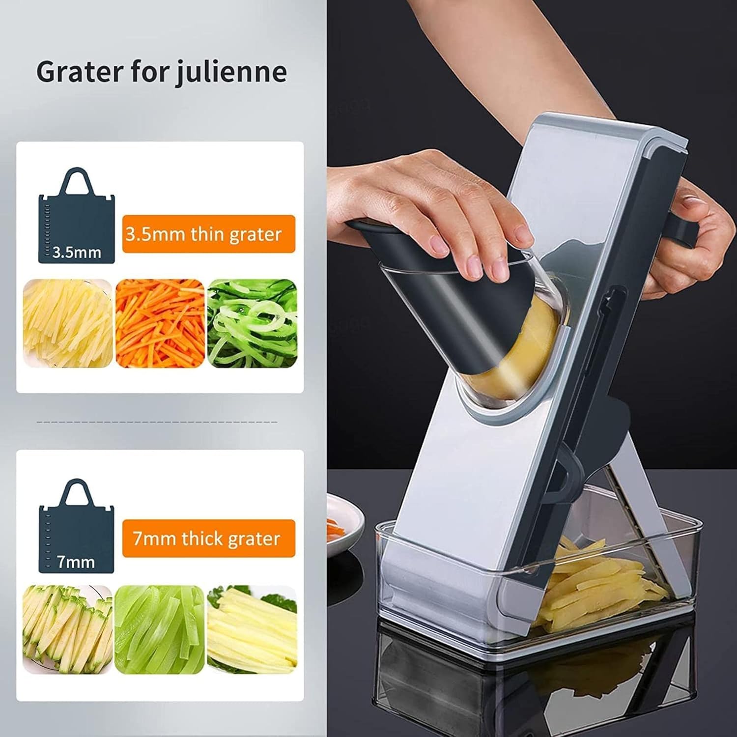 Safe Mandoline, for Potatoes,Vegetable,Meat,Onions Slicer Mandolin