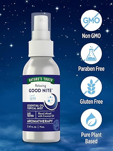 Miniatura 3 de Nature's Truth Good Nite - Bruma de aceite esencial | 2.4 onzas líquidas | Mezcla calmante | para uso tópico, yoga y aroma en aerosol