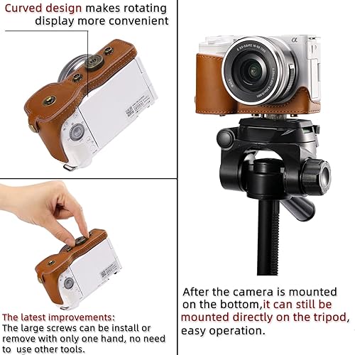 Miniatura 6 de XEVN - Funda para Sony ZV-E10, funda para Sony ZV-E10, funda de piel sintética de alta calidad para cámara Sony Alpha ZV-E10 Fit 0.630-1.969 in