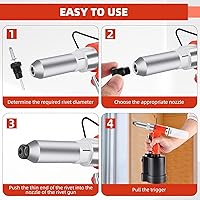 Vista 5 de Pistola de remache neumática 1/4" Herramienta de remache hidráulica de aire, máquina remachadora de servicio pesado adecuada para campos
