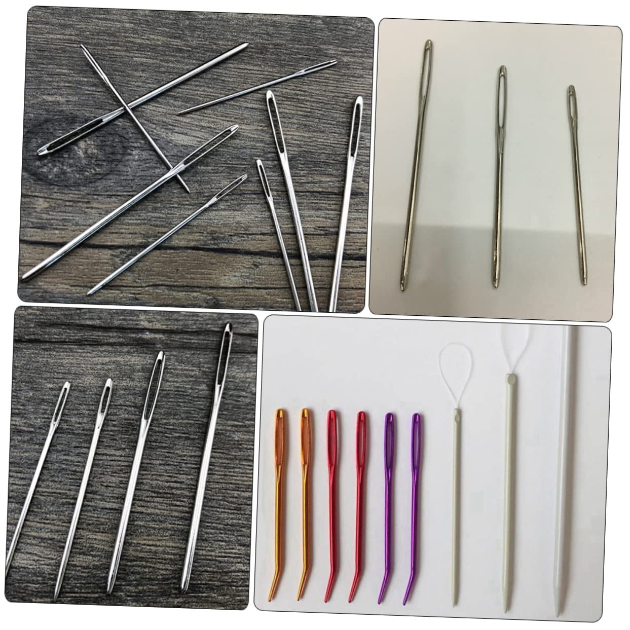 VILLCASE 5juegos Agujas De Coser Ojo Grande y Agujas Curvadas Kit De Herramientas De Costura Para Manualidades y Reparaciones Textiles Para Principiantes y Expertos