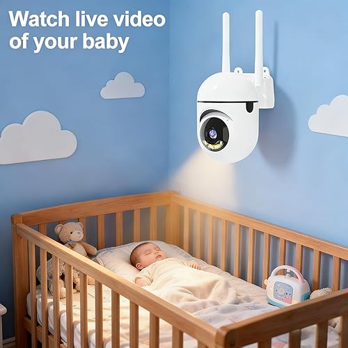 Miniatura 5 de Cámara de seguridad para interiores, cámara HD de 3 MP para perros con visión nocturna, detección de movimiento para monitor de bebés y mascotas,