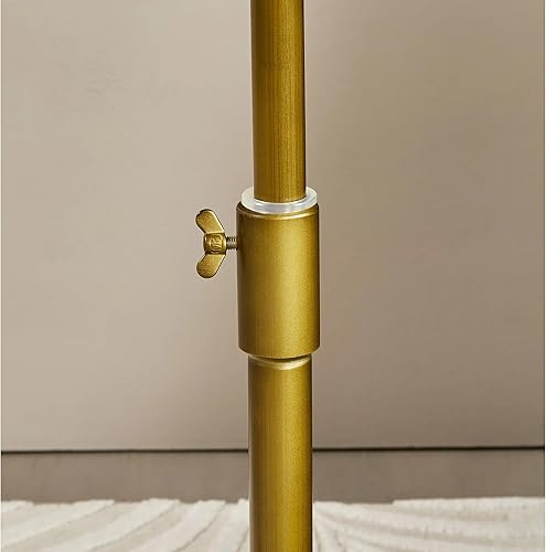 Miniatura 6 de Adjustable-Height Drink Table, Marble Pedestal Side Table, Modern Round End Table, Cocktail Accent Table with Metal Brass Base, Small Side Table for