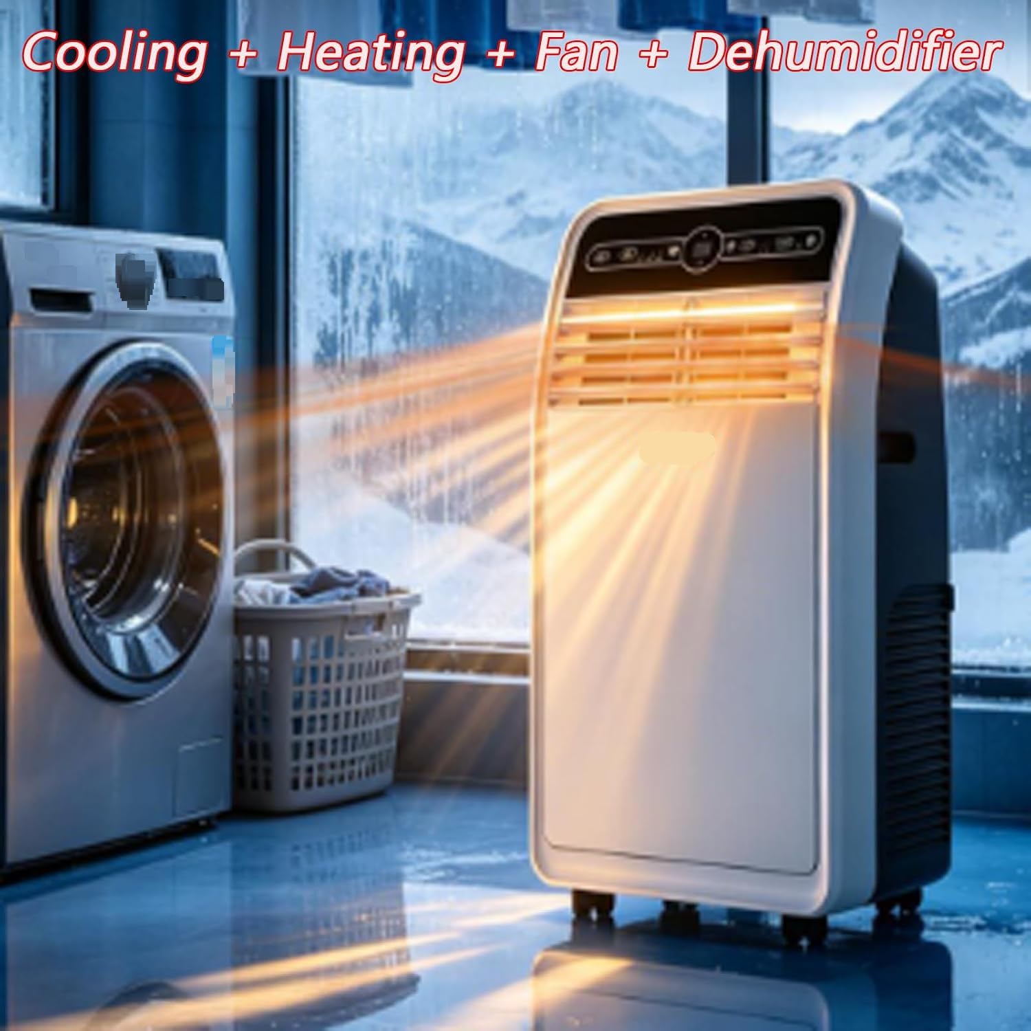 Tragbare AC-Einheit 18000 BTU, 3-in-1 Klimaanlage mit Rädern & Fernbedienung, nur kühl, energieeffizient, geringes Rauschen, UK-Stecker, ideal für Schlafzimmer Büro