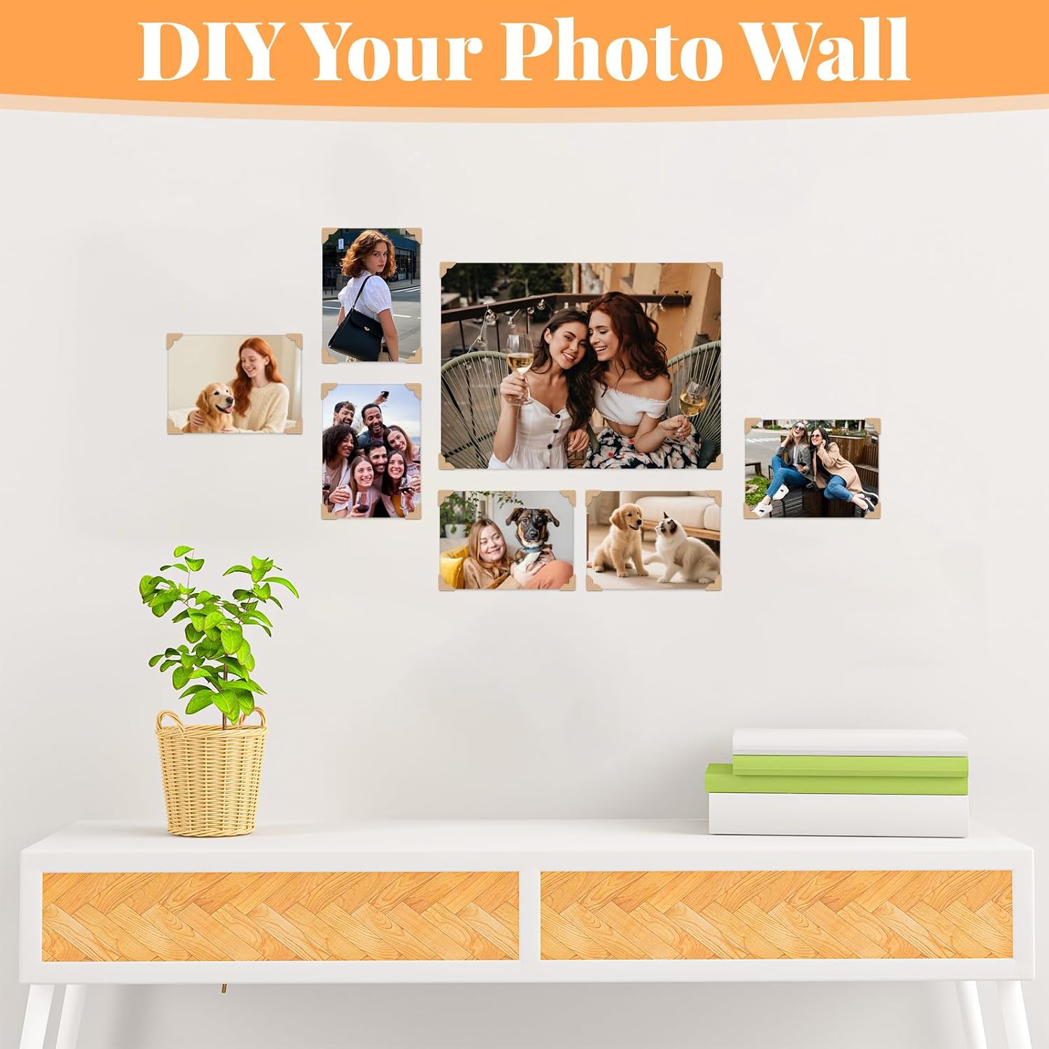 120 Pieces Acid-Free Self-Adhesive Photo Corners 5 Sheets Premium Scrapbook Picture Mounting Stickers for DIY Scrapbooking, Photo Album, Journal, Diary & Picture Frames (Brown)