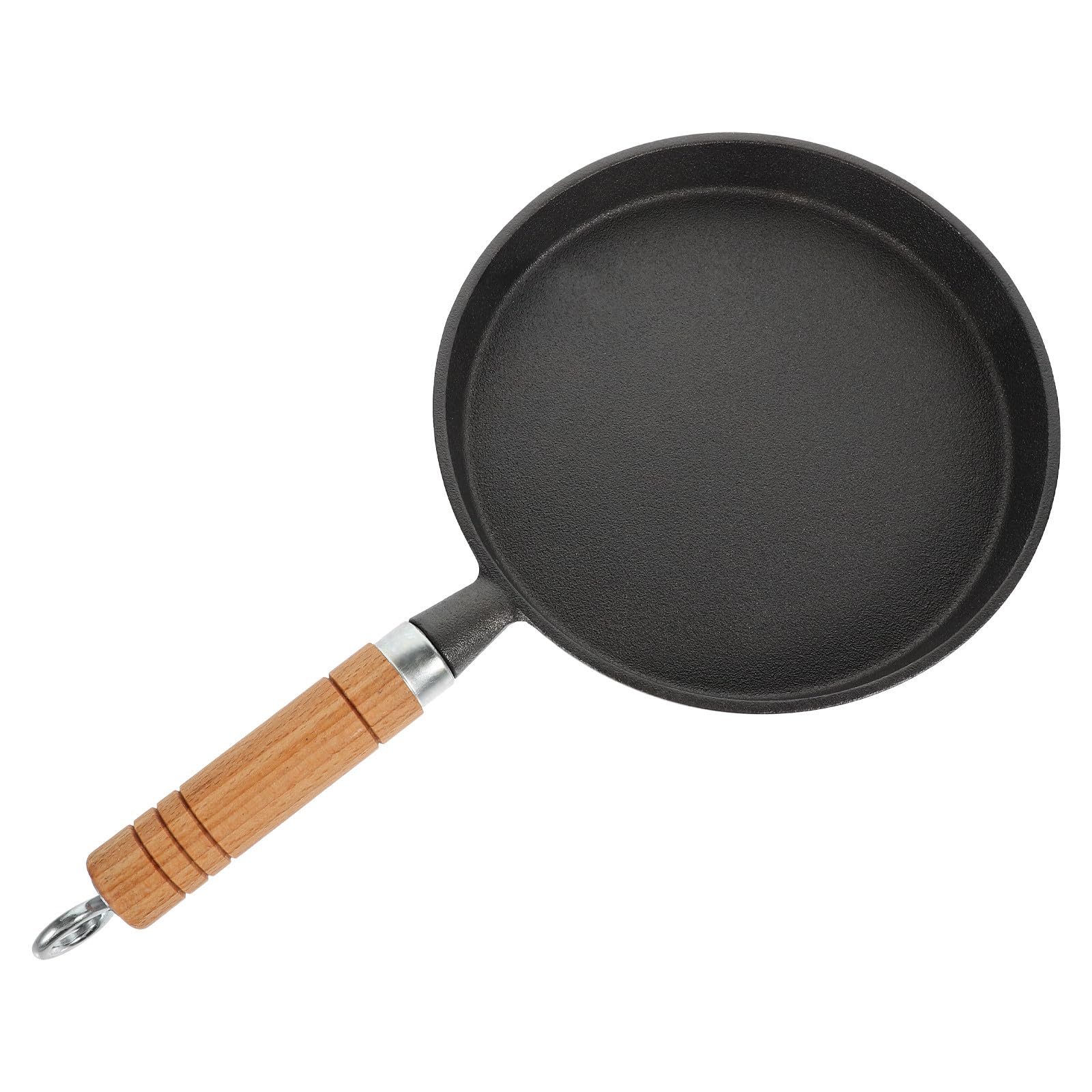 Poêle en fonte 20 CM LIFKOME avec poignée bois pour crêpes