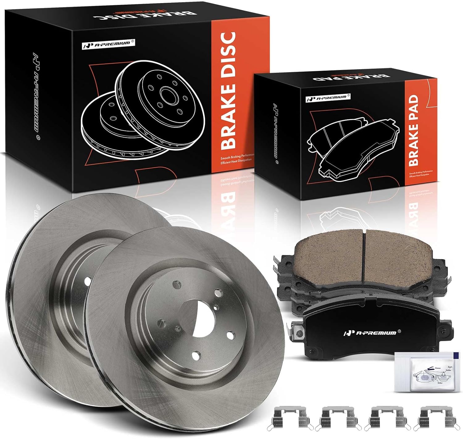 A-Premium 12.40 inch (315mm) Front Vented Disc Brake Rotors + Ceramic Pads Kit Compatible with Select Subaru Models - Forester 2019 2020 2021, 6-PC Set