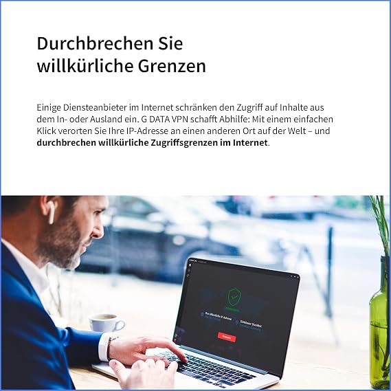G DATA VPN 10 Devices 1 Year Windows Mac Android iOS Anonymous Surfing Made in Germany Box Including DVD & Webcam Cover