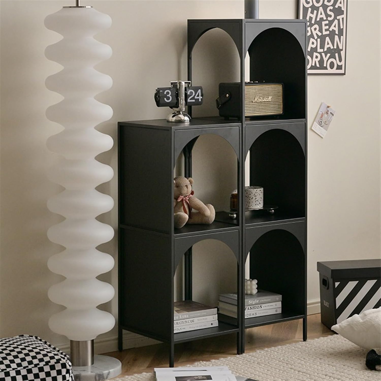 Small Bookshelf Creative Small Bookshelf Corner Storage Rack Wall Narrow Cabinet Iron Storage Cabinet Corner Corner Bookcase for Office, Living Room(White,S)
