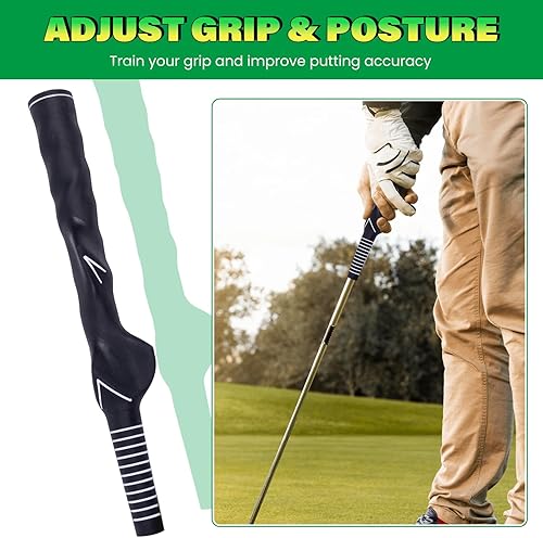 Miniatura 5 de Mini juego de práctica de golf de putting  Putters ajustables, 6 agujeros marcados, 12 pelotas de práctica, recuperador de bolas extensibles y