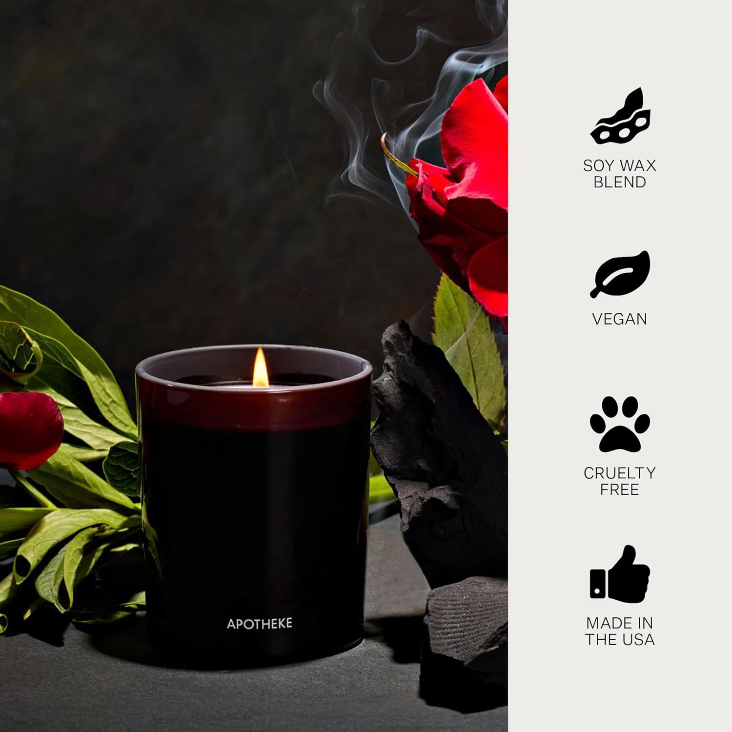 Apotheke Luxury Scented Candles for Home, Charcoal Rouge - Petite Aromatherapy Jar Candle with Soy Wax Blend - Image 5
