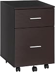 Vinsetto Vertical Filing Cabinet with Wheels, 2-Drawer Mobile File Cabinet, Office Storage Cabinet for Letter or A4 File, Study Home Office, White