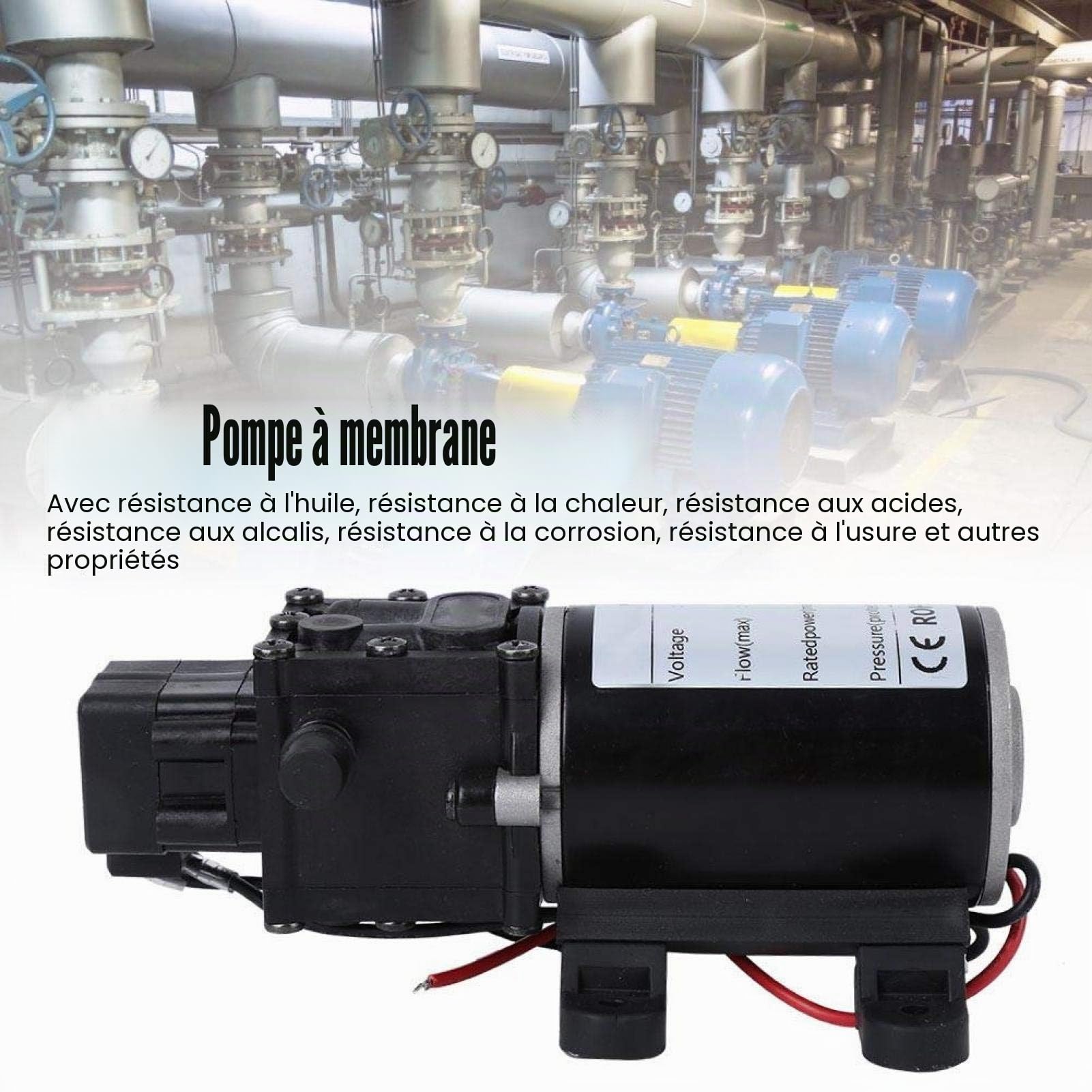 DC12V 18V pompe à diaphragme intelligente 1 2mpa sortie d'eau droite pompe à eau douce haute pression auto amorçante pompe de surpression automatique de douche(18V Motor)