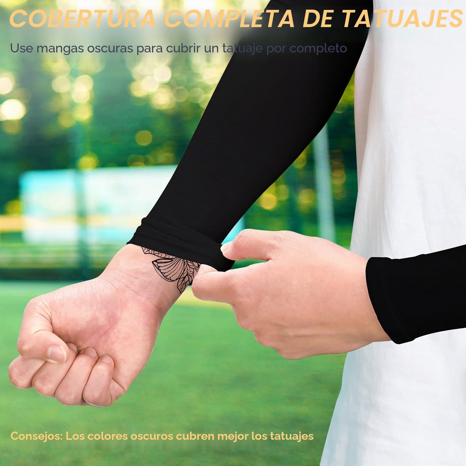 Manguitos Upf 50+ Refrescantes, Anti Uv, De Compresión, Protección Solar, Antideslizantes Para Correr, Ciclismo, Voleibol, Baloncesto - 2 Pares