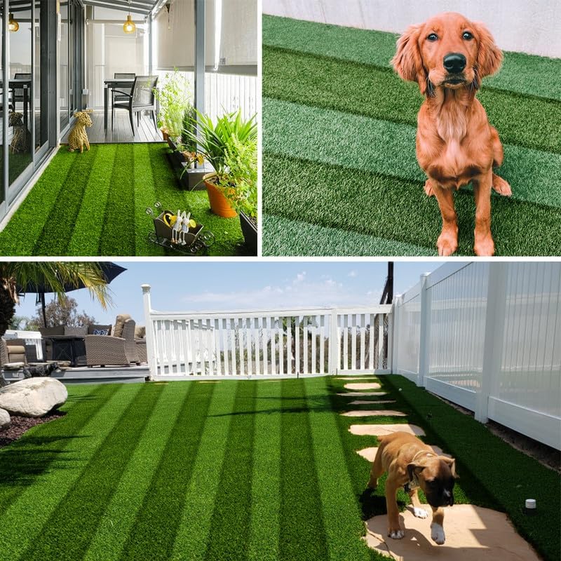 Miniatura 7 de ALTRUISTIC Césped artificial a rayas de 3 x 8 pies, 0.8 pulgadas de alta densidad, césped sintético sintético, alfombra para interiores y